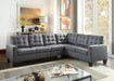 Acme Furniture - Earsom Tufted Sectional Sofa in Gray Linen - 52760 - GreatFurnitureDeal