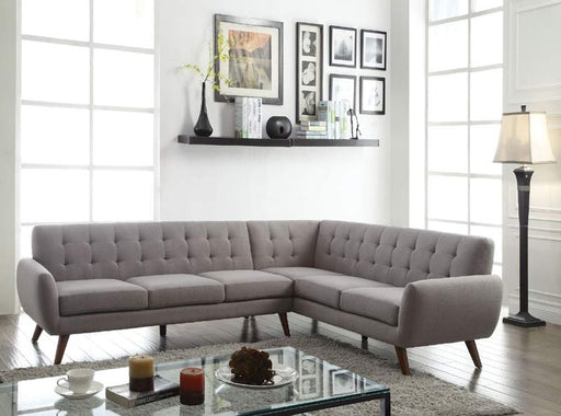 Acme Furniture - Essick Light Gray Linen Sectional Sofa - 52765 - GreatFurnitureDeal