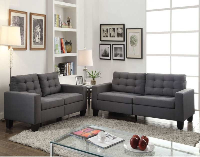 Acme Furniture - Earsom Gray Linen 2 Piece Sofa Set - 52770-71 - GreatFurnitureDeal