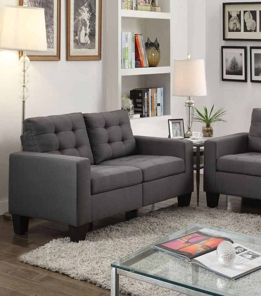 Acme Furniture - Earsom Gray Linen Loveseat - 52771 - GreatFurnitureDeal