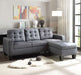 Acme Furniture - Earsom Gray Linen Sectional Sofa with Ottoman - 52775 - GreatFurnitureDeal