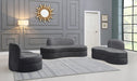 Meridian Furniture - Mitzy Velvet Loveseat in Grey - 606Grey-L - GreatFurnitureDeal