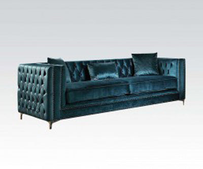 Acme Furniture - Gillian Sofa w-3 Pillows in Dark Teal - 52790 - GreatFurnitureDeal