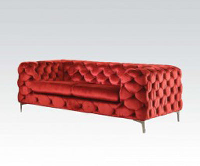 Acme Furniture - Adam Loveseat in Red - 52796 - GreatFurnitureDeal