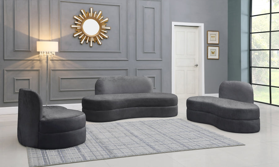 Meridian Furniture - Mitzy Velvet Chair in Grey - 606Grey-C - GreatFurnitureDeal