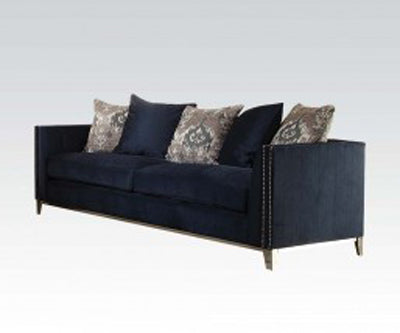Acme Furniture - Phaedra Sofa w/5 Pillows in Blue - 52830