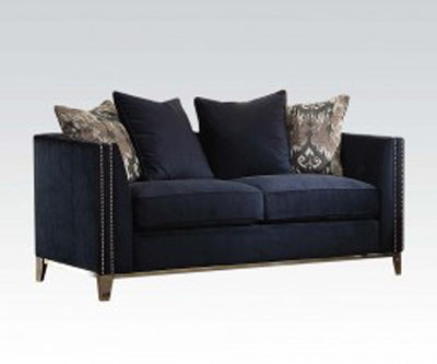 Acme Furniture - Phaedra Loveseat w-4 Pillows in Blue - 52831 - GreatFurnitureDeal