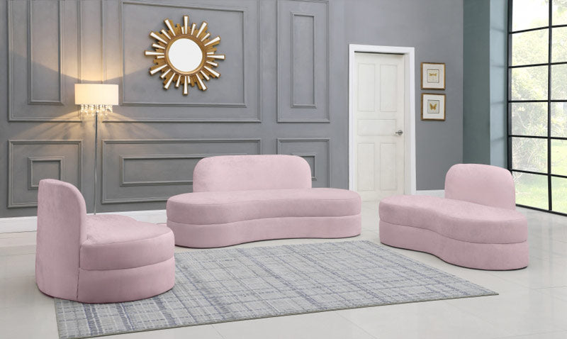 Meridian Furniture - Mitzy Velvet Sofa in Pink - 606Pink-S - GreatFurnitureDeal