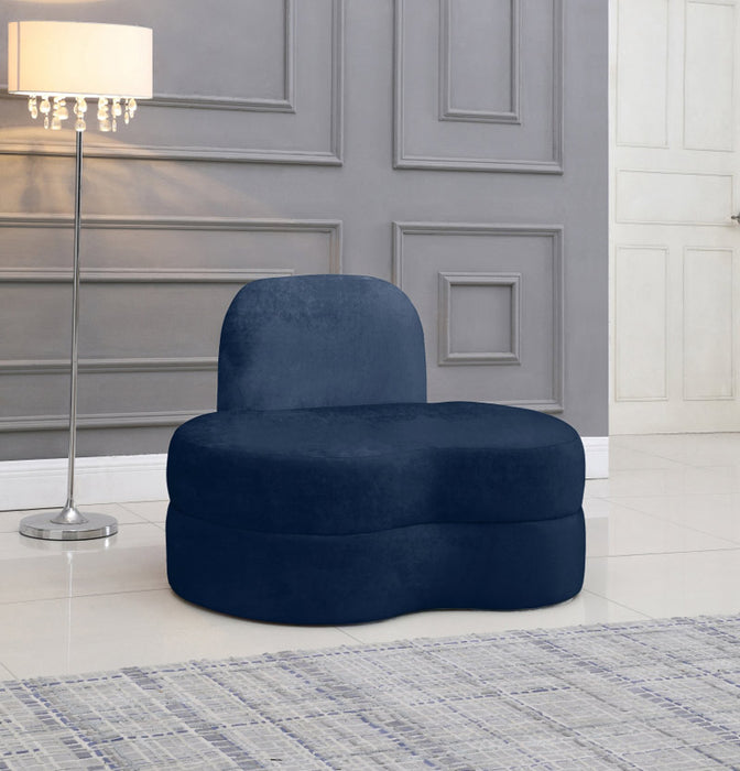 Meridian Furniture - Mitzy Velvet Chair in Navy - 606Navy-C - GreatFurnitureDeal