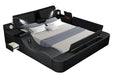 GFD Home - Zoya Smart Multifunctional Queen Size Bed Made with Wood in Black - GreatFurnitureDeal