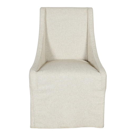 Classic Home Furniture - Warwick Upholstered Rolling Dining Chair Oatmeal - 53004329 - GreatFurnitureDeal
