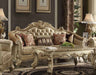 Acme Furniture - Vendome II Sofa with 5 Pillows, Bone PU & Gold Patina - 53120 - GreatFurnitureDeal