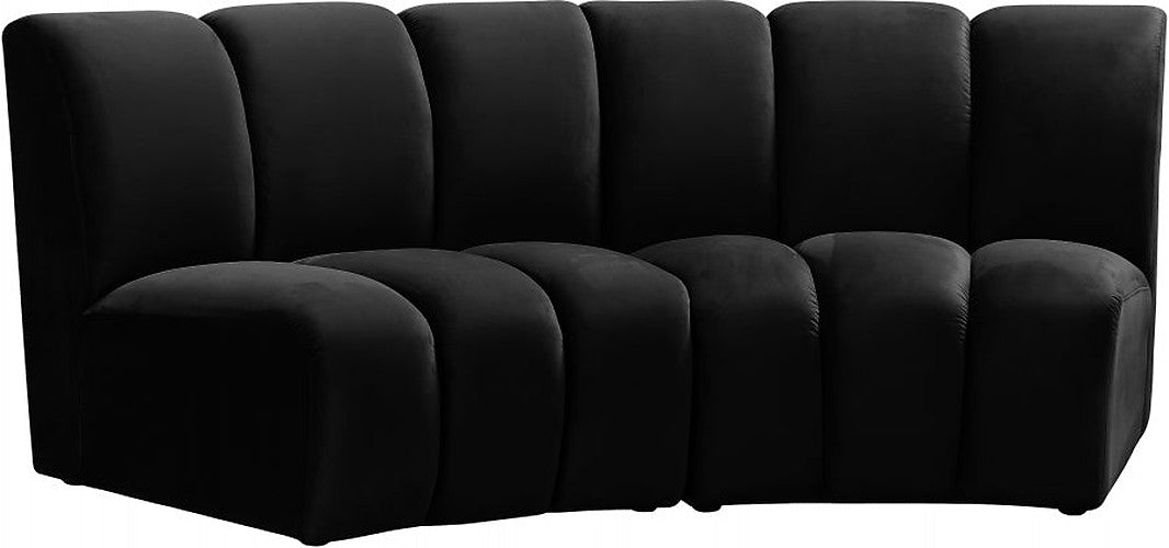 Meridian Furniture - Infinity Modular Sofa in Black - 638Black-2PC - GreatFurnitureDeal