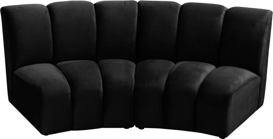 Meridian Furniture - Infinity Modular Sofa in Black - 638Black-2PC - GreatFurnitureDeal
