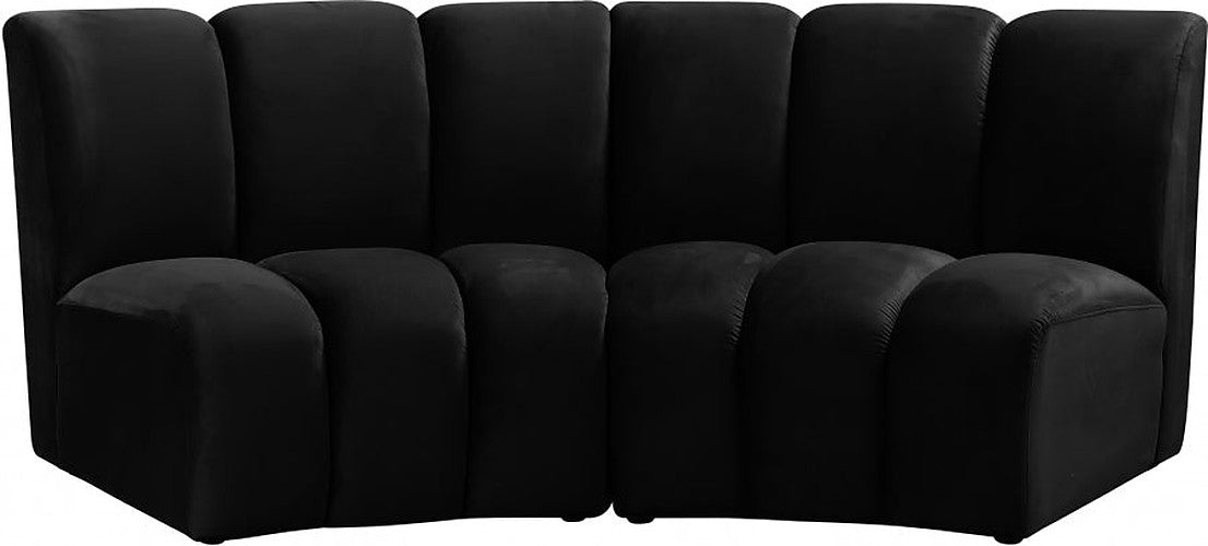 Meridian Furniture - Infinity Modular Sofa in Black - 638Black-2PC - GreatFurnitureDeal
