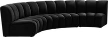 Meridian Furniture - Infinity Modular 4 Piece Sectional in Black - 638Black-4PC - GreatFurnitureDeal