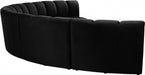 Meridian Furniture - Infinity Modular 6 Piece Sectional in Black - 638Black-6PC - GreatFurnitureDeal