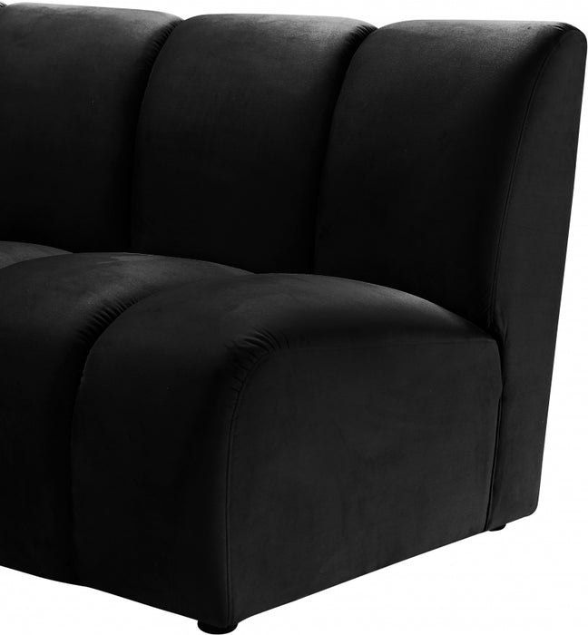 Meridian Furniture - Infinity Modular 6 Piece Sectional in Black - 638Black-6PC - GreatFurnitureDeal