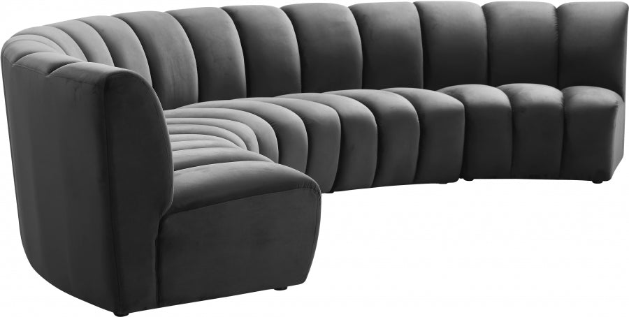 Meridian Furniture - Infinity Modular 5 Piece Sectional in Grey - 638Grey-5PC
