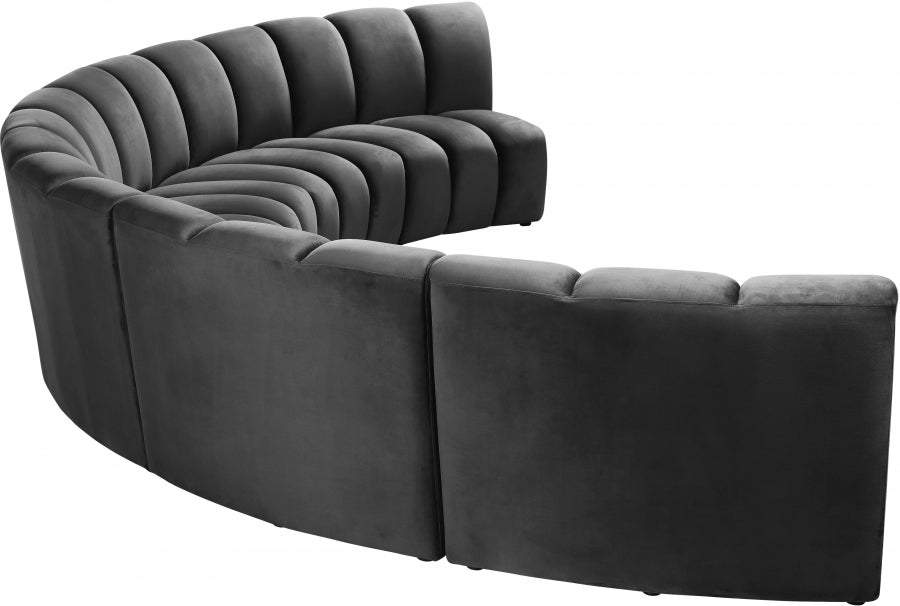 Meridian Furniture - Infinity Modular 5 Piece Sectional in Grey - 638Grey-5PC