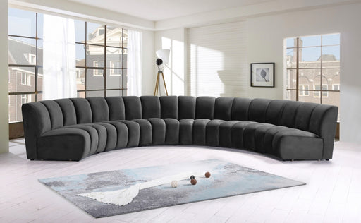 Meridian Furniture - Infinity Modular 6 Piece Sectional in Grey - 638Grey-6PC - GreatFurnitureDeal