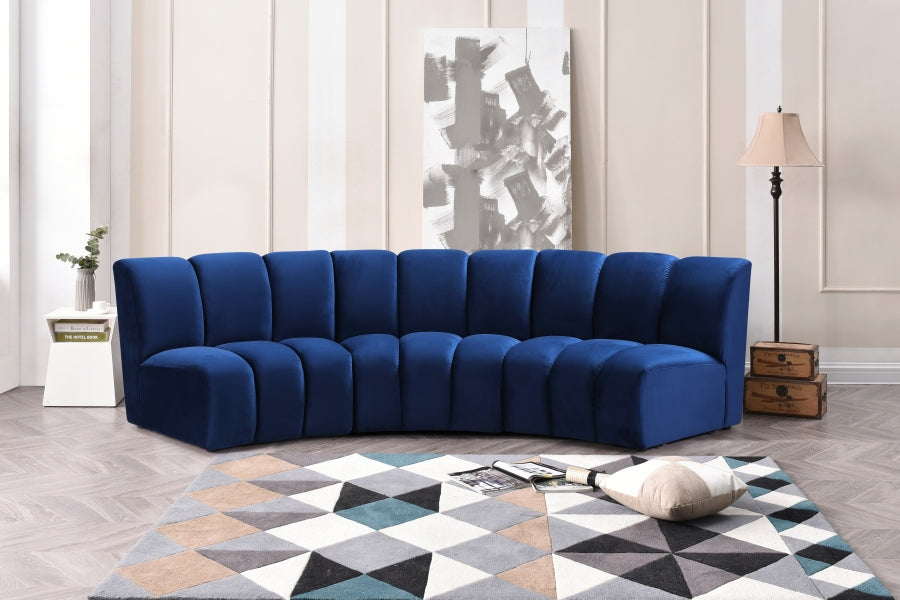 Meridian Furniture - Infinity Modular Sofa in Navy - 638Navy-3PC - GreatFurnitureDeal