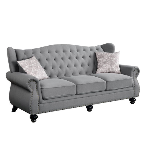 Acme Furniture - Hannes Sofa w-2 Pillows, Gray Fabric - 53280 - GreatFurnitureDeal
