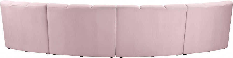 Meridian Furniture - Infinity Modular 4 Piece Sectional in Pink - 638Pink-4PC - GreatFurnitureDeal