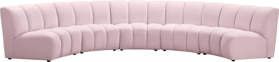 Meridian Furniture - Infinity Modular 5 Piece Sectional in Pink - 638Pink-5PC - GreatFurnitureDeal