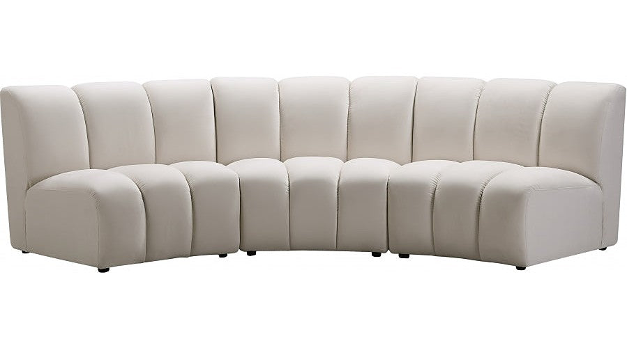 Meridian Furniture - Infinity Modular Sofa in Cream - 638Cream-3PC - GreatFurnitureDeal