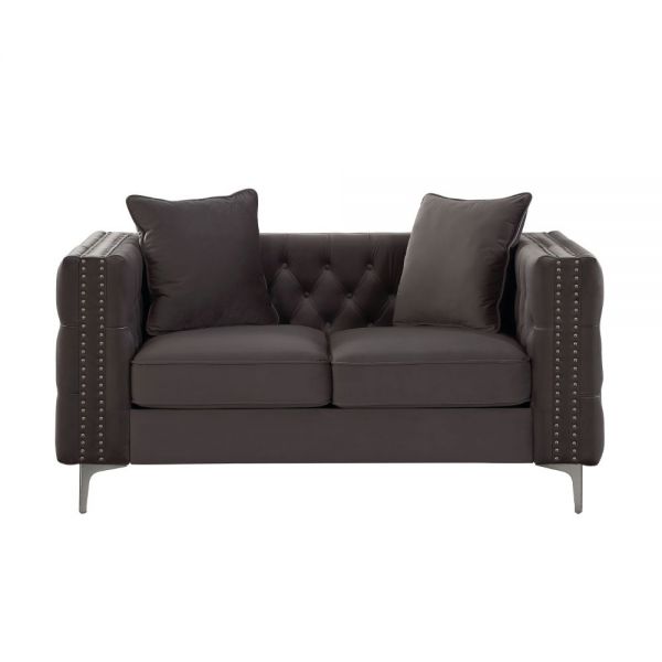 Acme Furniture - Gillian II Loveseat w-2 Pillows in Dark Gray - 53388