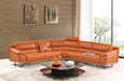 ESF Furniture - Modern Orange Leather Sectional Sofa - 533SECTIONAL - GreatFurnitureDeal