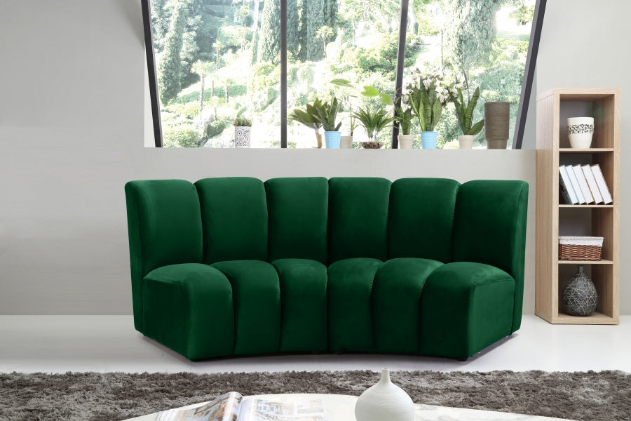 Meridian Furniture - Infinity Modular Sofa in Green - 638Green-2PC - GreatFurnitureDeal