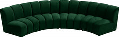 Meridian Furniture - Infinity Modular 4 Piece Sectional in Green - 638Green-4PC - GreatFurnitureDeal