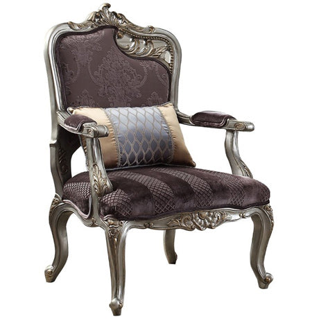 Acme Furniture - Picardy Velvet & Antique Platinum Chair - 53466