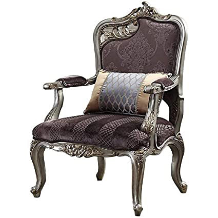 Acme Furniture - Picardy Velvet & Antique Platinum Chair - 53467