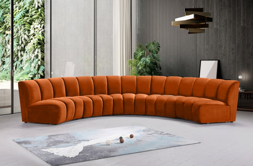 Meridian Furniture - Infinity Modular 5 Piece Sectional in Cognac - 638Cognac-5PC - GreatFurnitureDeal