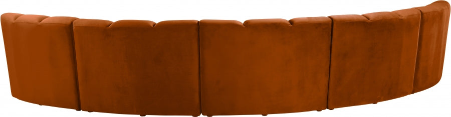 Meridian Furniture - Infinity Modular 5 Piece Sectional in Cognac - 638Cognac-5PC