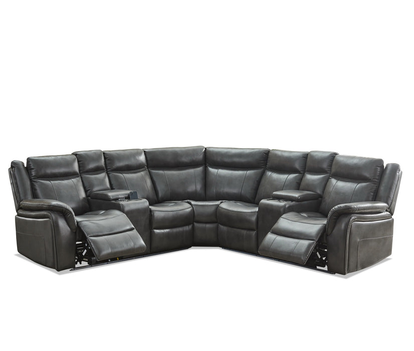GFD Home - Power reclining Sectional W/LED strip GRAY M02 - GreatFurnitureDeal