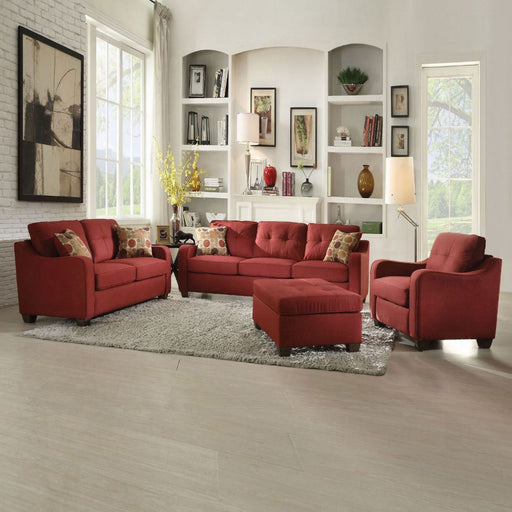 Acme Furniture - Cleavon II 3 Piece Living Room Set in Red - 53560-61-62 - GreatFurnitureDeal