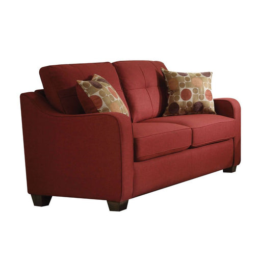 Acme Furniture - Cleavon II Loveseat (w-2 Pillows) in Red - 53561 - GreatFurnitureDeal