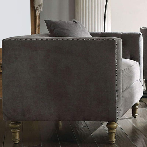 Acme Furniture - Sidonia Gray Velvet Chair - 53582 - GreatFurnitureDeal