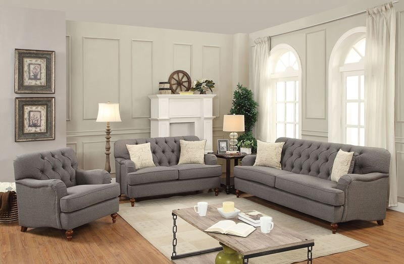 Acme Furniture - Alianza Dark Gray Fabric 2 Piece Sofa Set - 53690-91