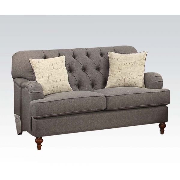 Acme Furniture - Alianza Dark Gray Fabric 3 Piece Living Room Set - 53690-91-92