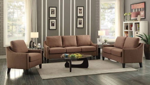 Acme Furniture - Zapata Brown Linen 3 Piece Living Room Set - 53765-66-67