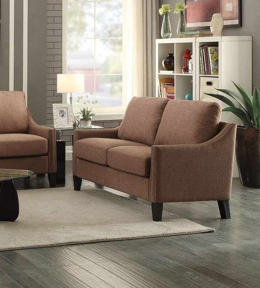 Acme Furniture - Zapata Brown Linen Loveseat - 53766 - GreatFurnitureDeal