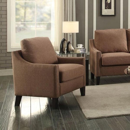 Acme Furniture - Zapata Brown Linen Chair - 53767 - GreatFurnitureDeal