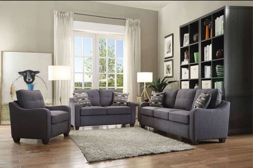 Acme Furniture - Cleavon II Gray Linen 3 Piece Living Room Set - 53790-91-92