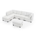 GFD Home - L shape Modular Sectional Sofa，DIY Combination，includes Three Single Chair ，Two Corner and Two Ottoman，Ivory Chenille - GreatFurnitureDeal
