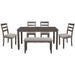 GFD Home - TREXM 6-Piece Kitchen Simple Wooden Dining Table and Chair with Bench, Fabric Cushion (Gray) - GreatFurnitureDeal